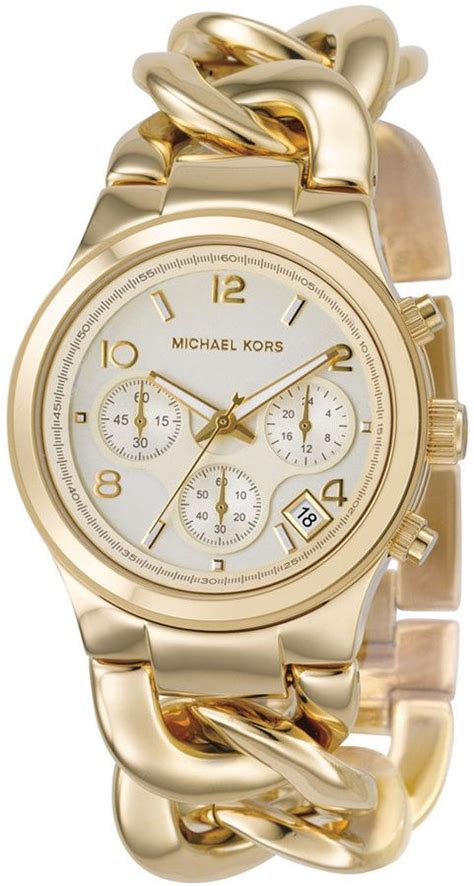 michael kors runway twist gold stainless steel bracelet watch